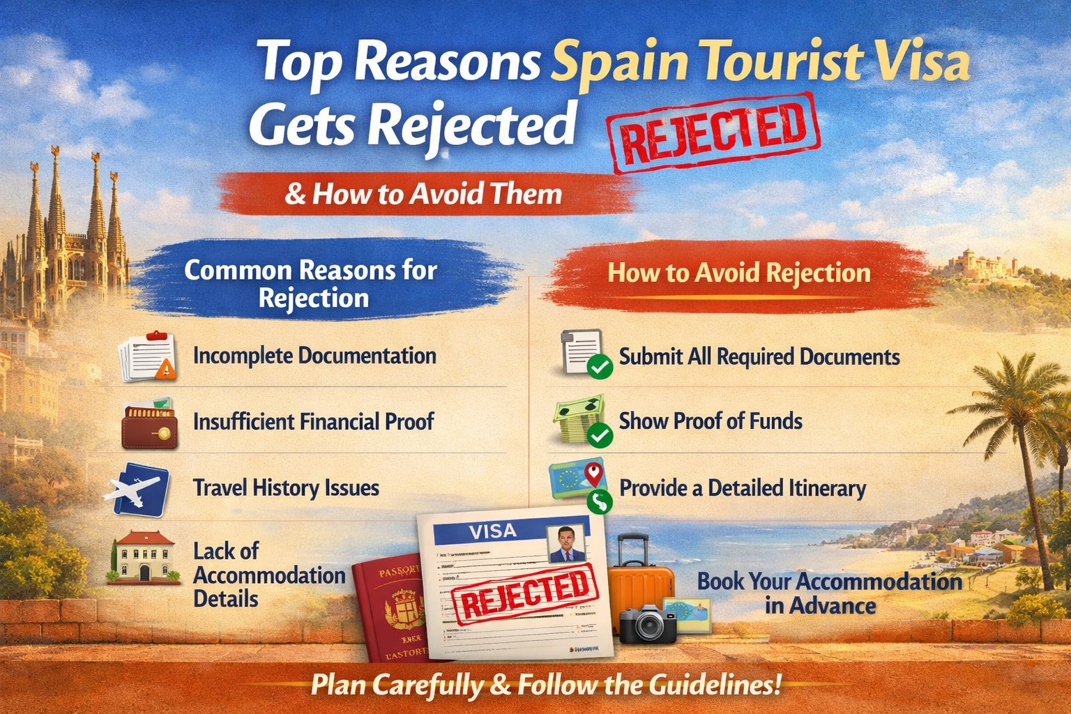 Top Reasons Spain Tourist Visa Gets Rejected
